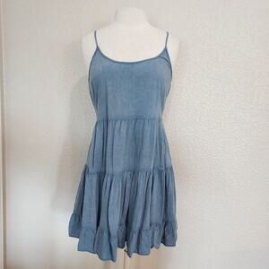 🔴3/$20 Delia's Chambray Blue Tank Dress Size S